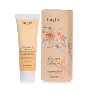 Huxter 50ml orange & cedarwood hand cream in orange florals