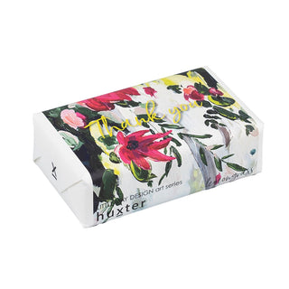 Huxter Art Series Natural Lemongrass Soap wrapped with Little Ray Design art series 'Flirty' artwork