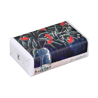 Huxter Art Series Natural Frangipani Soap wrapped with Little Ray Designs art series 'Scaet Hintse' artwork
