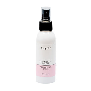 Huxter's 125ml Fern Leaf Peony Room & Linen Spray in Pastel Pink bottle