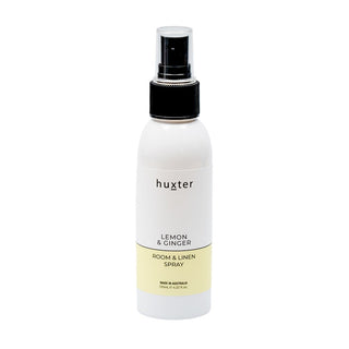 Huxter's 125ml Lemon & Ginger Room & Linen Spray  in Pale Yelow bottle