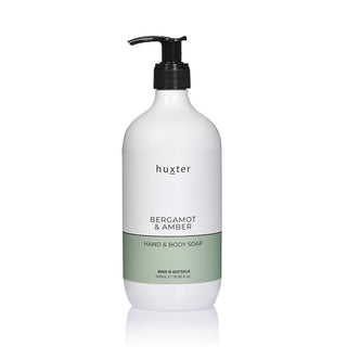 Huxter hand & body lotion in 500ml with bergamot & amber