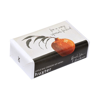 Huxter natural soap wrapped with Little Ray Design art series 'Butternut Gum' cover