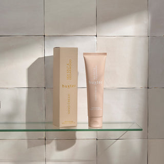 hand cream on bathroom shelf - neutral beige - 100 ml - seasalt and cedarwood - Huxter Australia