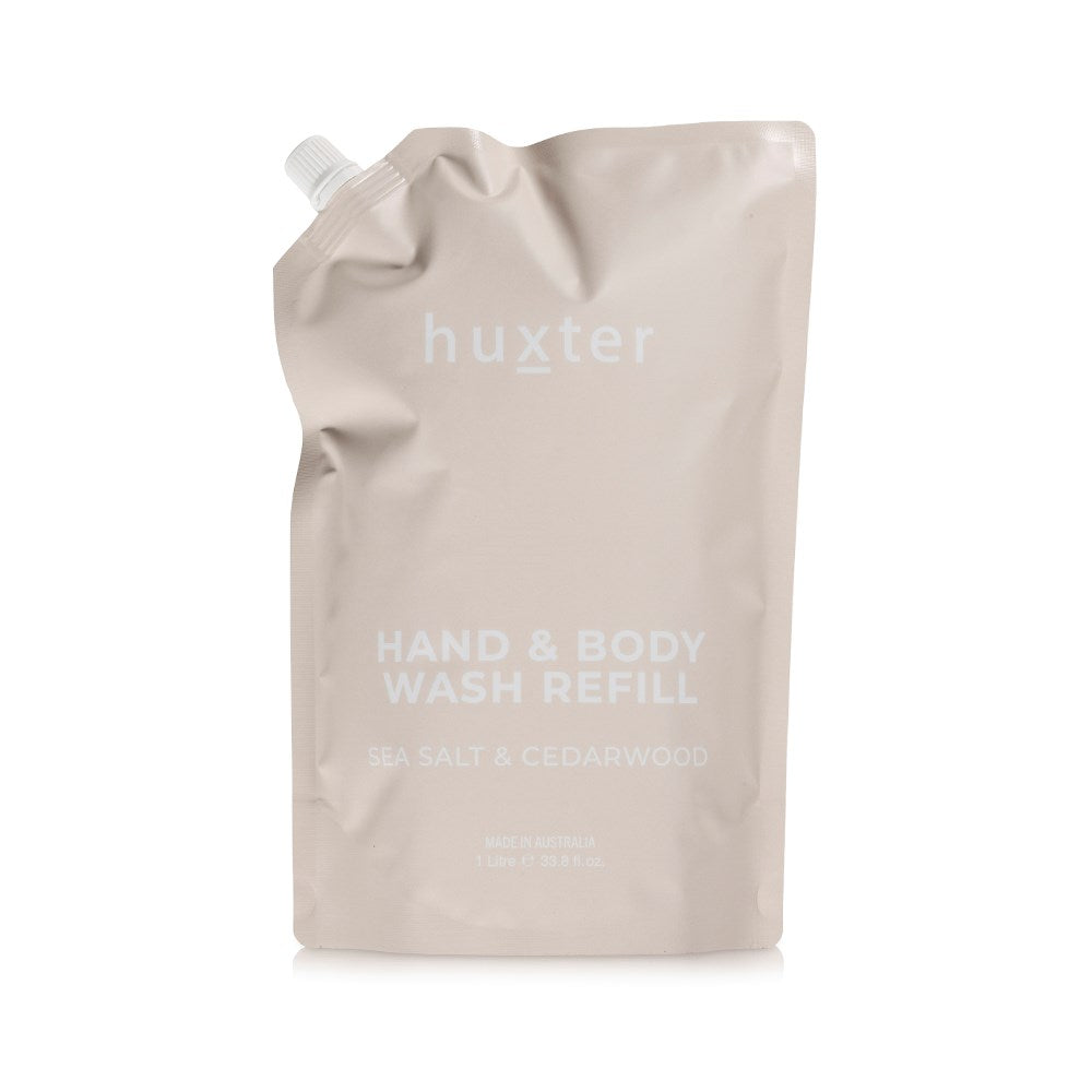 1Ltr Hand & Body Wash Refill Pouches - Sea Salt & Cedarwood (Neutral)