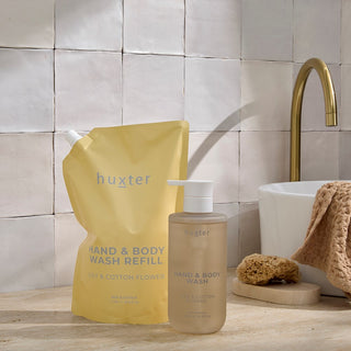 1Ltr Hand & Body Wash Refill Pouches - Lily & Cotton Flower (Yellow)
