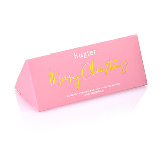 Huxter's Hand Cream 35ml in 'Merry Christmas' Mini Triangle Bon Bon Blush Pink scented with Fig & Vetiver 