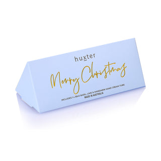 Huxter's Hand Cream 35ml in 'Merry Christmas' Mini Triangle Bon Bon Pale Blue scented with Basil Lime & Mandarin