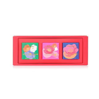 Huxter's Exfoliating Body Bar Trio Gift Box | Emerald with Mixed Florals | Inside view of soap options