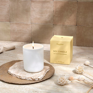 Candle Boxed - 290gm - Yellow - Lily & Cotton Flower