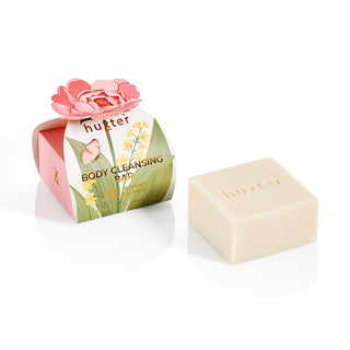 Body Cleansing Bar Gift Box - Pink Flower - White Florals & French Pear