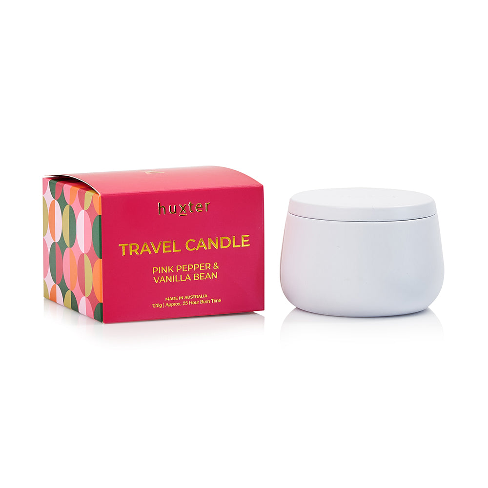 Travel Candle 120gm - Pink Pepper & Vanilla Bean