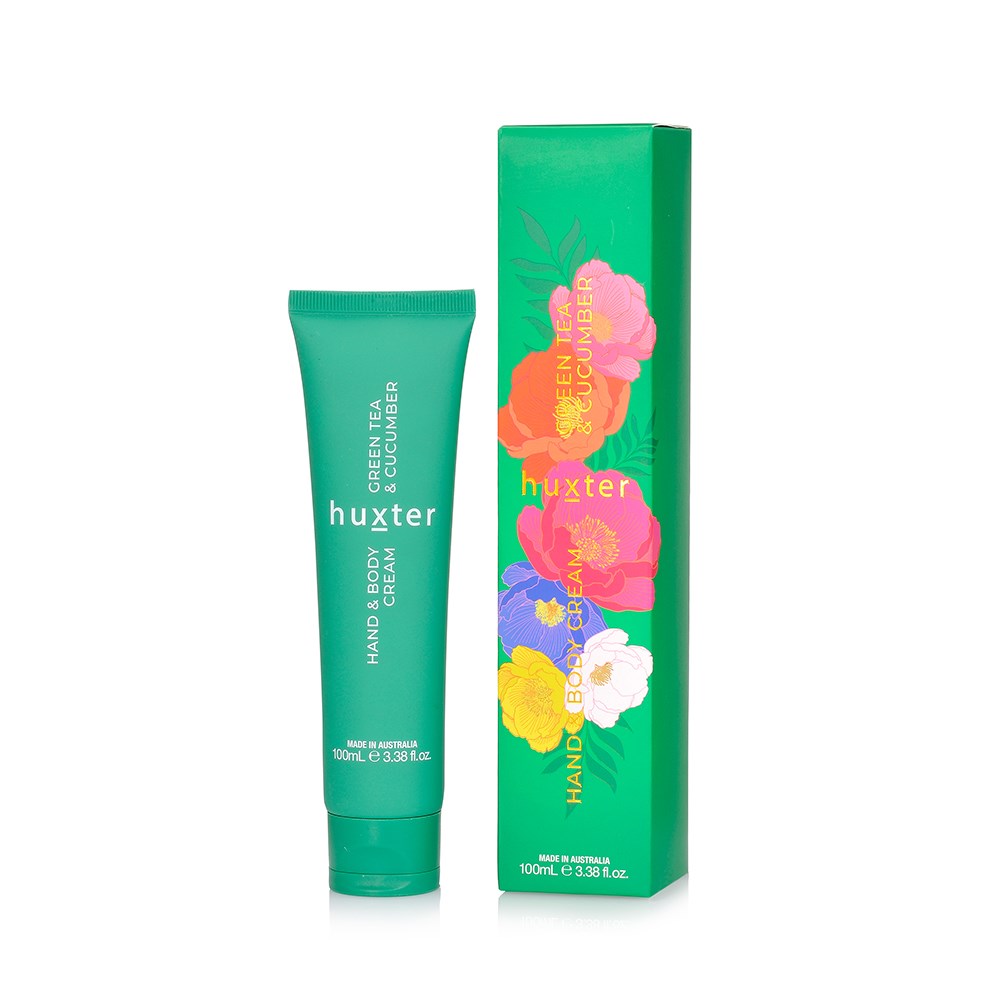 hand and body cream - 100 ml - green tea and cucumber - Huxter Australia