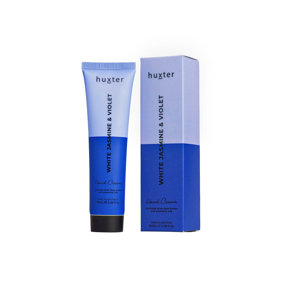 Huxter's duo hand cream in White Jasmine & Violet with blue box 