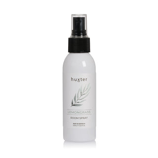 Huxter's room mist or linen spray in pastel checks with lemongrass fragrance.