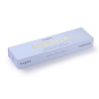 Huxter's pale blue 35 pack incense sticks with wild fig, cedar wood, and juniper box. 