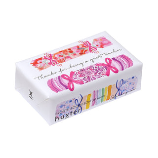 Huxter Art Series Natural Lemongrass Soap wrapped with Bronte Goodieson 'Bon Bon' artwork. Perfect for teachers with words thanks for being a great teacher. 