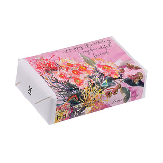 Huxter natural soap wrapped with Natalie Martin art series 'Garden Bouquet' cover