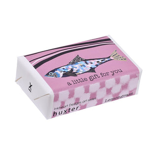 Huxter natural soap wrapped with Inkheart Designs art series ‘Savanna fish - A little gift for you' cover.
