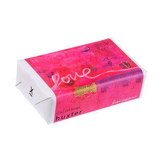 Huxter Art Series Natural Soap Frangipani wrapped with Caz art series 'Love Story' - Love artwork