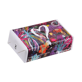 Huxter natural soap wrapped with Inkheart Designs art series 'Elesa' - white heart cover