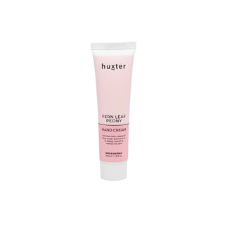 Huxter 35ml hand cream in pastel pink with fern leaf peony