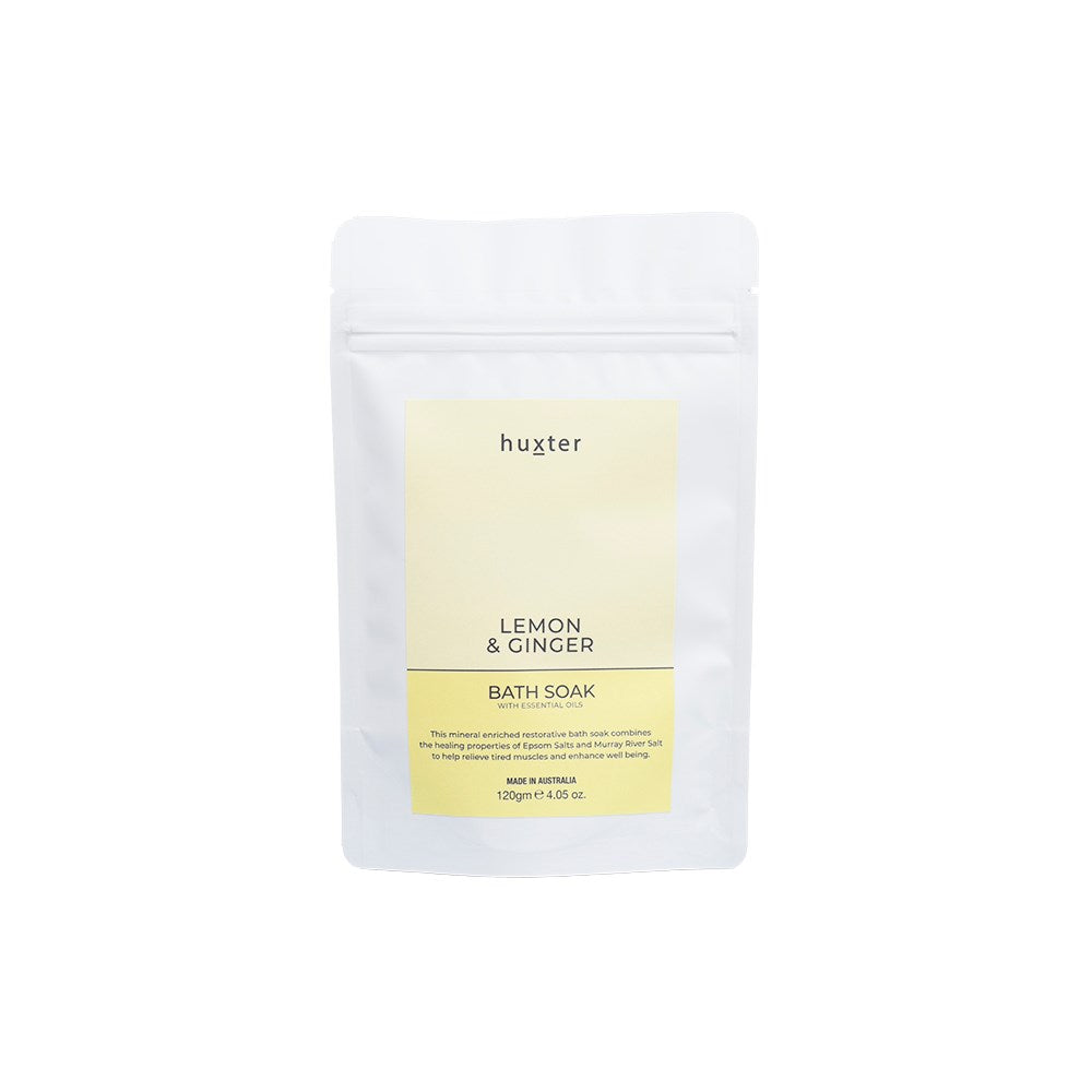 Huxter 120gm bath soak with lemon & ginger in pale yellow
