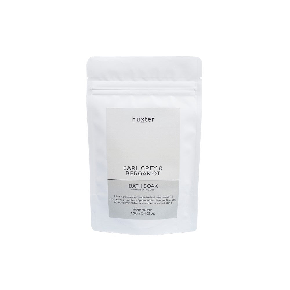 Huxter 120gm bath soak with early grey & bergamot in pale grey