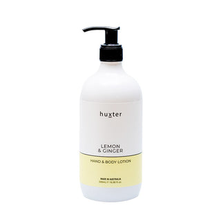 Huxter hand & body lotion in 500ml with lemon & ginger
