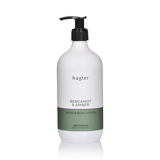 Huxter hand & body lotion in 500ml with bergamot & amber