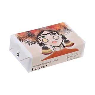 Huxter natural soap wrapped with Inkheart Designs art series 'Autumn Frida' cover