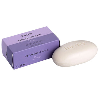 Huxter 110gm duo bath soak with cedarwood & fig in purple box