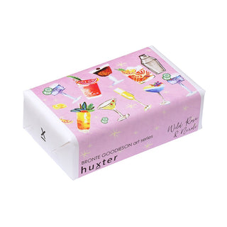 Huxter Art Series Natural Wild Rose & Neroli Soap wrapped with Bronte Goodieson 'Cocktail Party' artwork