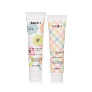 Body Care Duo - Pastel Checks -  White Flowers & Citrus